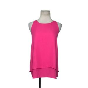 Cynthia Rowley Barbie Pink sleeveless layered blouse size XS